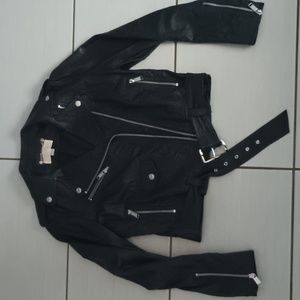 Michael Kors Leather Moto Jacket